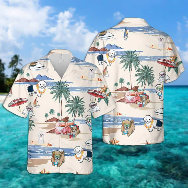 Matipoo Summer Beach Hawaiian Shirt, Hawaiian Shirts For Men Women Short Sleeve Aloha Beach Shirt