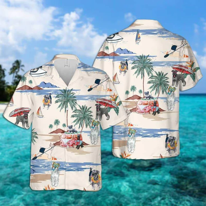 Miniature Schnauzer Summer Beach Hawaiian Shirt, Hawaiian Shirts For Men Women Short Sleeve Aloha Beach Shirt