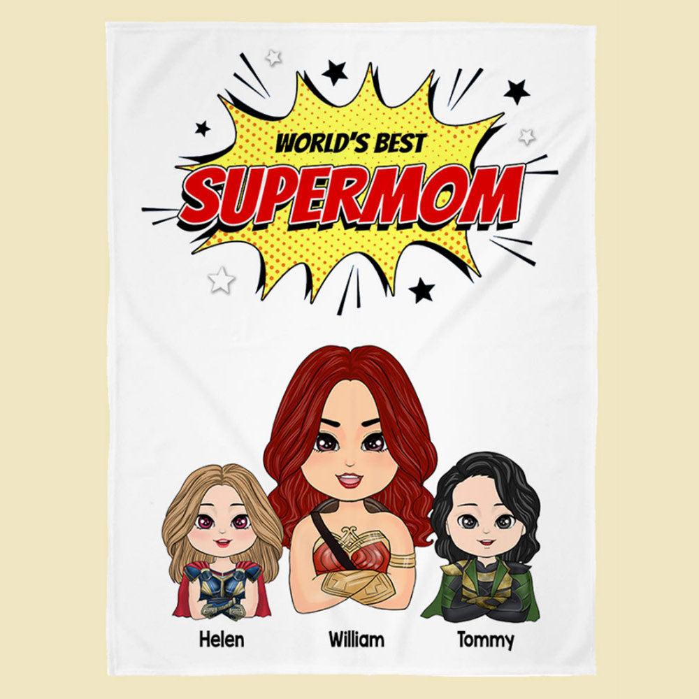 World's Best Supermom - Personalized Blanket Custom Nickname Mother's Day Gift For Mom