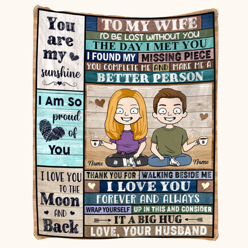 To My Wife The Day I Met You Custom Blanket For Wife
