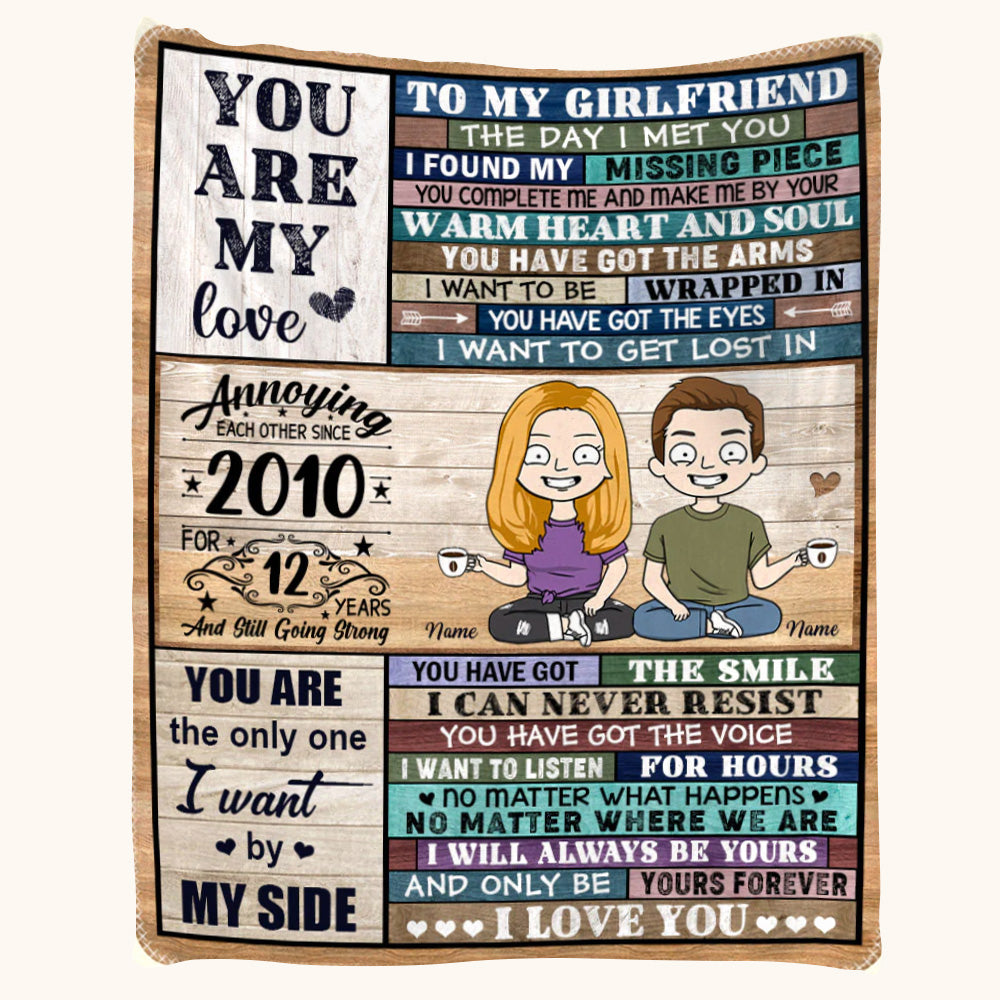 The Day I Meed You I Found My Missing Piece Couple Graphic Custom Blanket Gift For Girlfriend