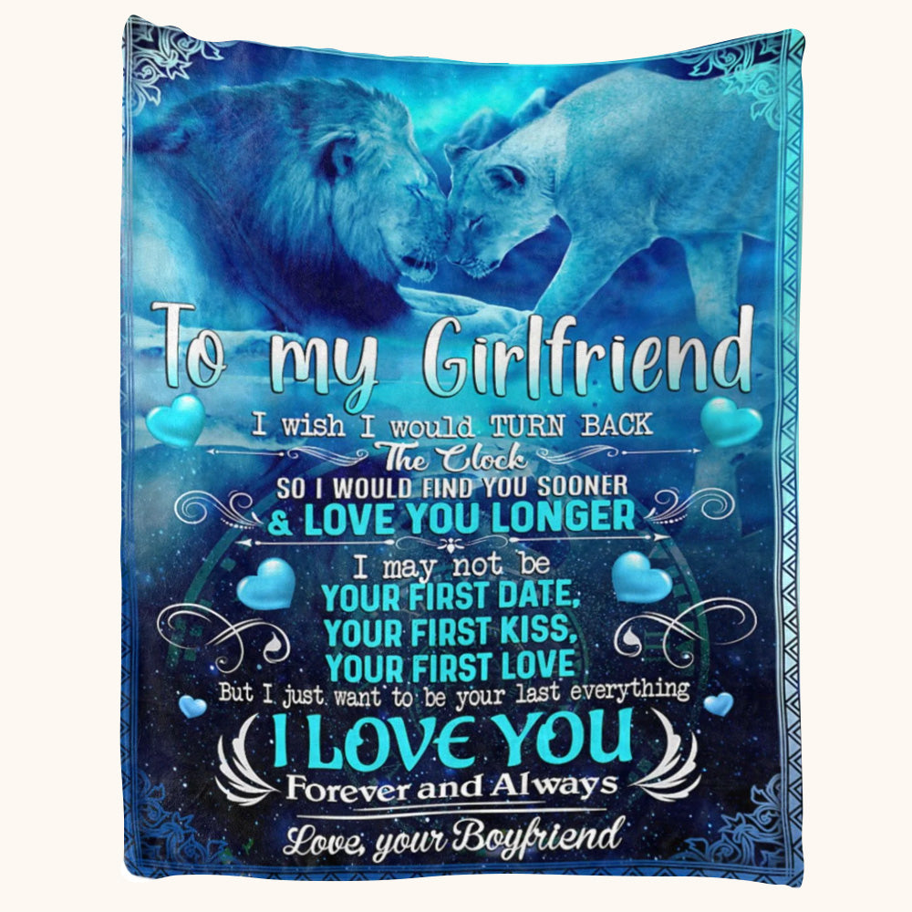 I Wish I Would Turn Back The Clock Lion Couple Custom Blanket Gift For Girlfriend