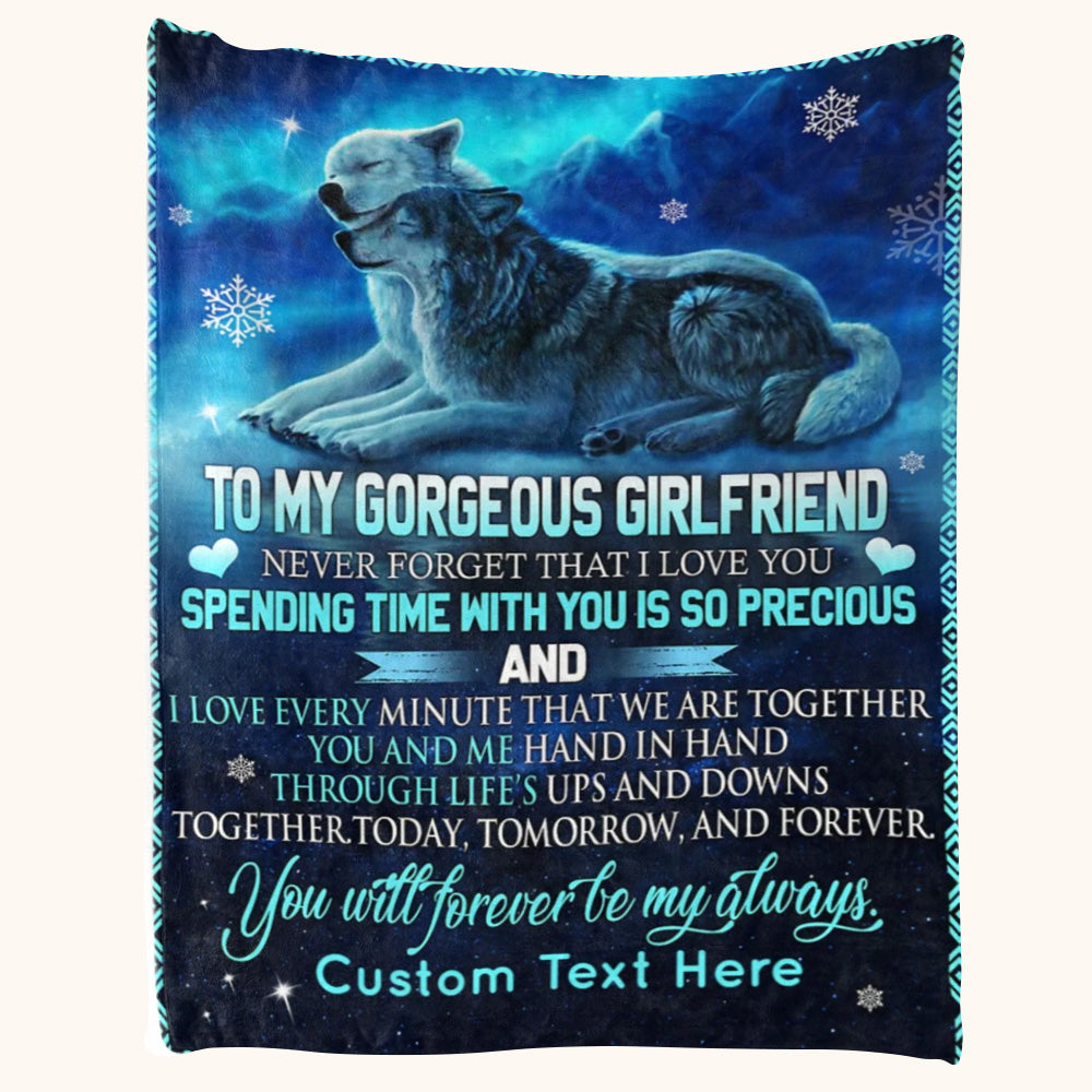Never Forget The I Love You Wolf Couple Custom Blanket Gift For Girlfriend