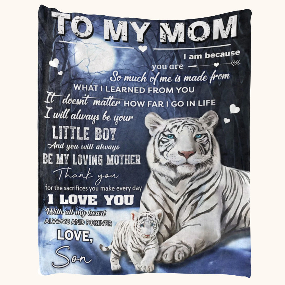 Personalized Mom Blanket From Son, Presents For Moms Birthday, Mom We This  Hugged Blanket