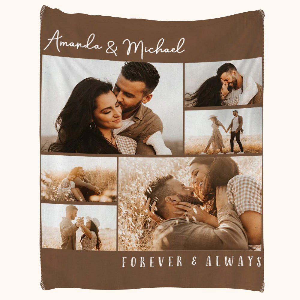 Custom Upload Photos Blanket For Couple - Custom Up To 14 Pictures
