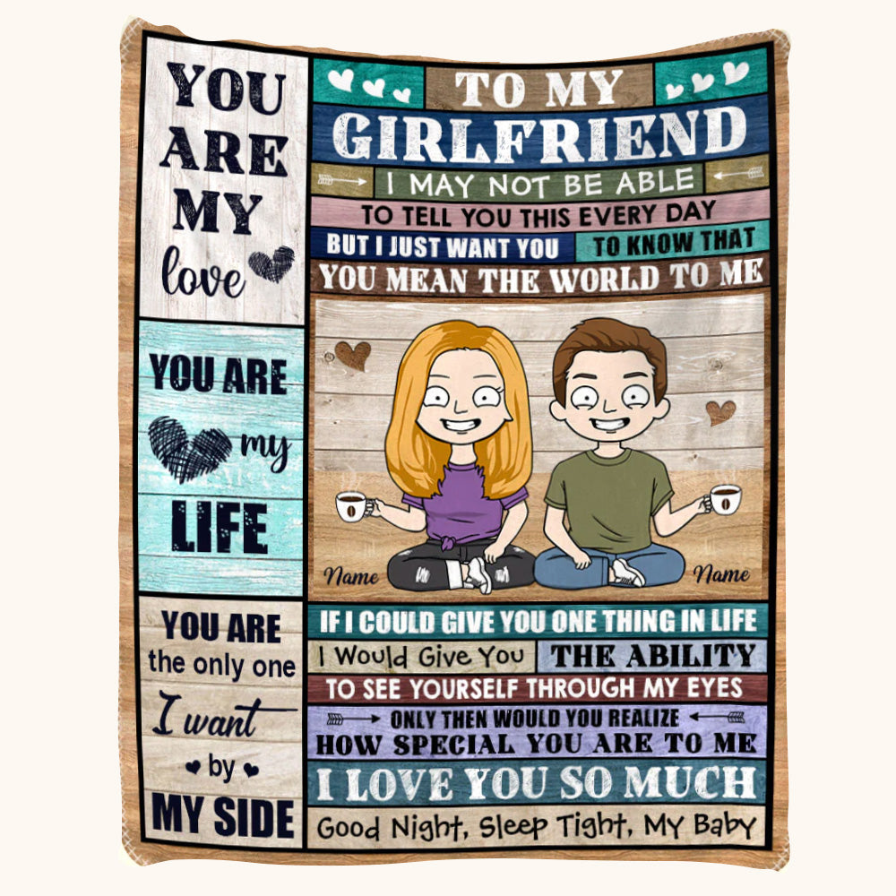 To My Girlfriend You Mean The World To Me Custom Blanket Gift For Girlfriend