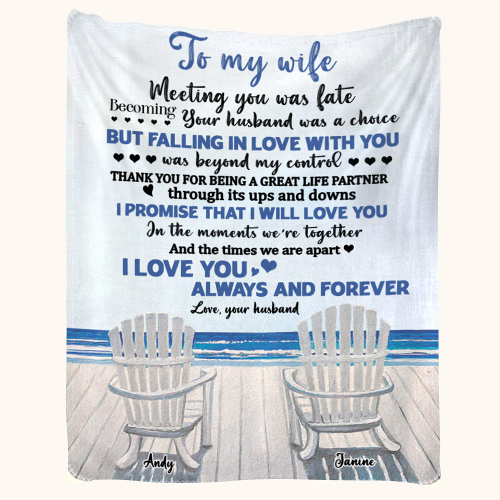 To My Wife Meeting You Was Late Falling Custom Blanket For Wife