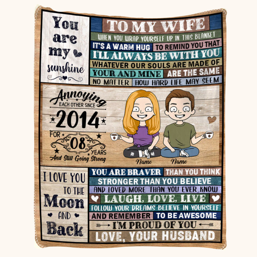 To My Wife When You Wrap Yourself Up In This Blanket It's A Warm Hug Custom Blanket Gift For Wife
