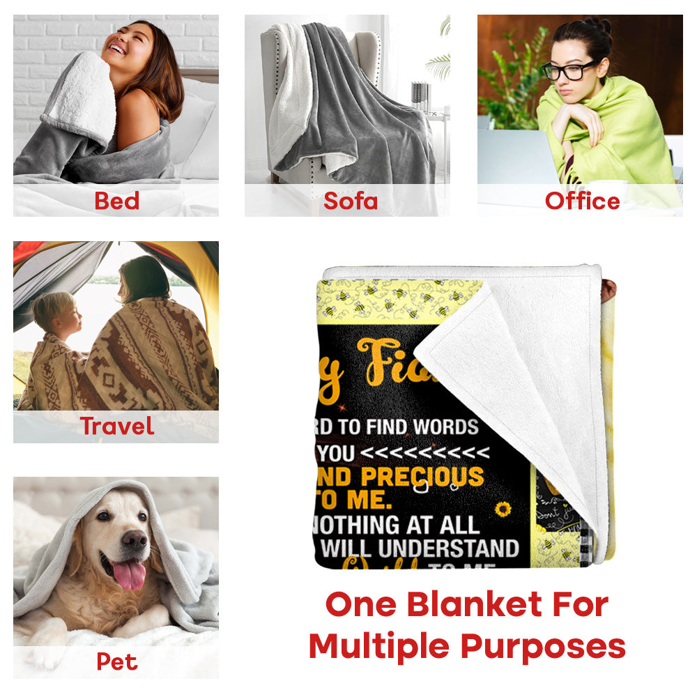 To My Fiancee Sometimes It Is Hard To Find Words To Tell You Sunflower Custom Blanket Gift For Fiancee From Fiance