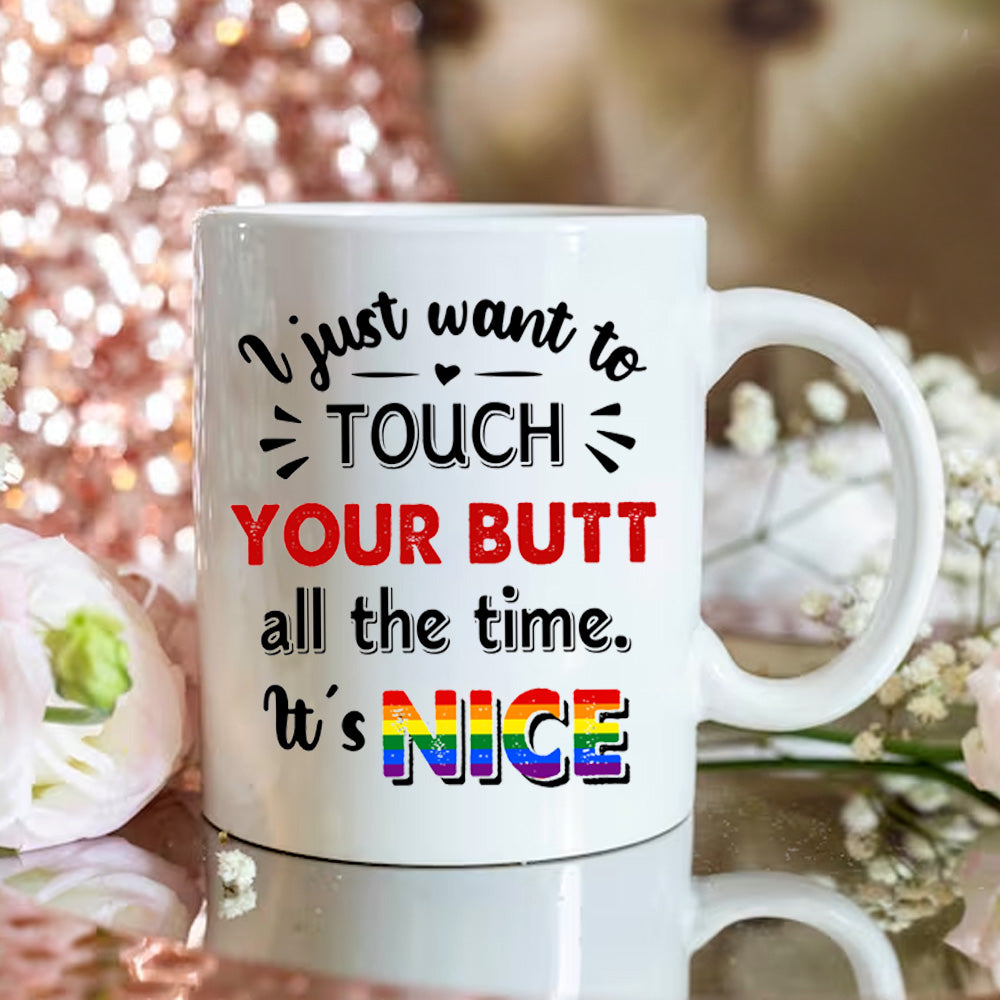 Lesbian Newlyweds Cute Love Birds Personalized Coffee Mug Set