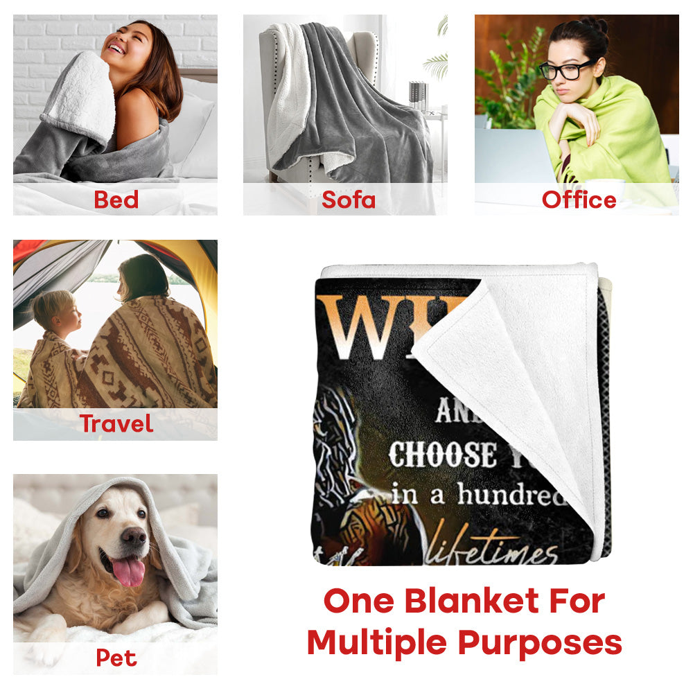 To My Wife I Choose You To Do Life With Hand In Hand Black Couple Custom Blanket Gift For Wife
