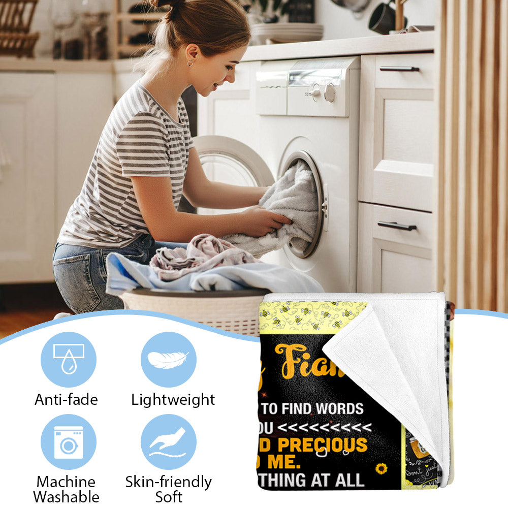 To My Fiancee Sometimes It Is Hard To Find Words To Tell You Sunflower Custom Blanket Gift For Fiancee From Fiance