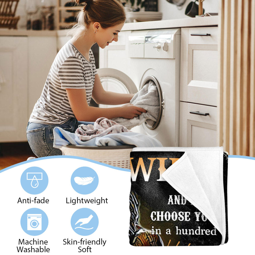 To My Wife I Choose You To Do Life With Hand In Hand Black Couple Custom Blanket Gift For Wife