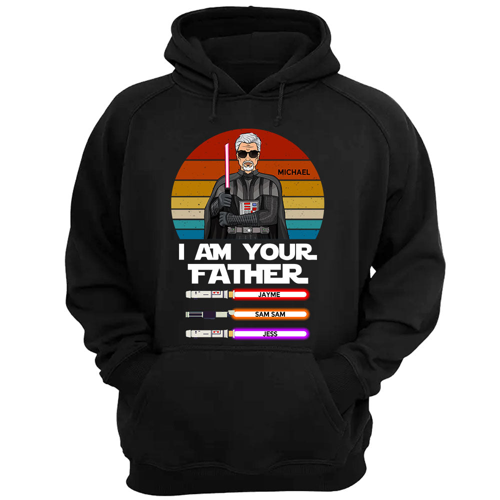 I Am Your Father Retro Color Darth Vader Premium T-Shirt | Personalized Gift with Kid's Name