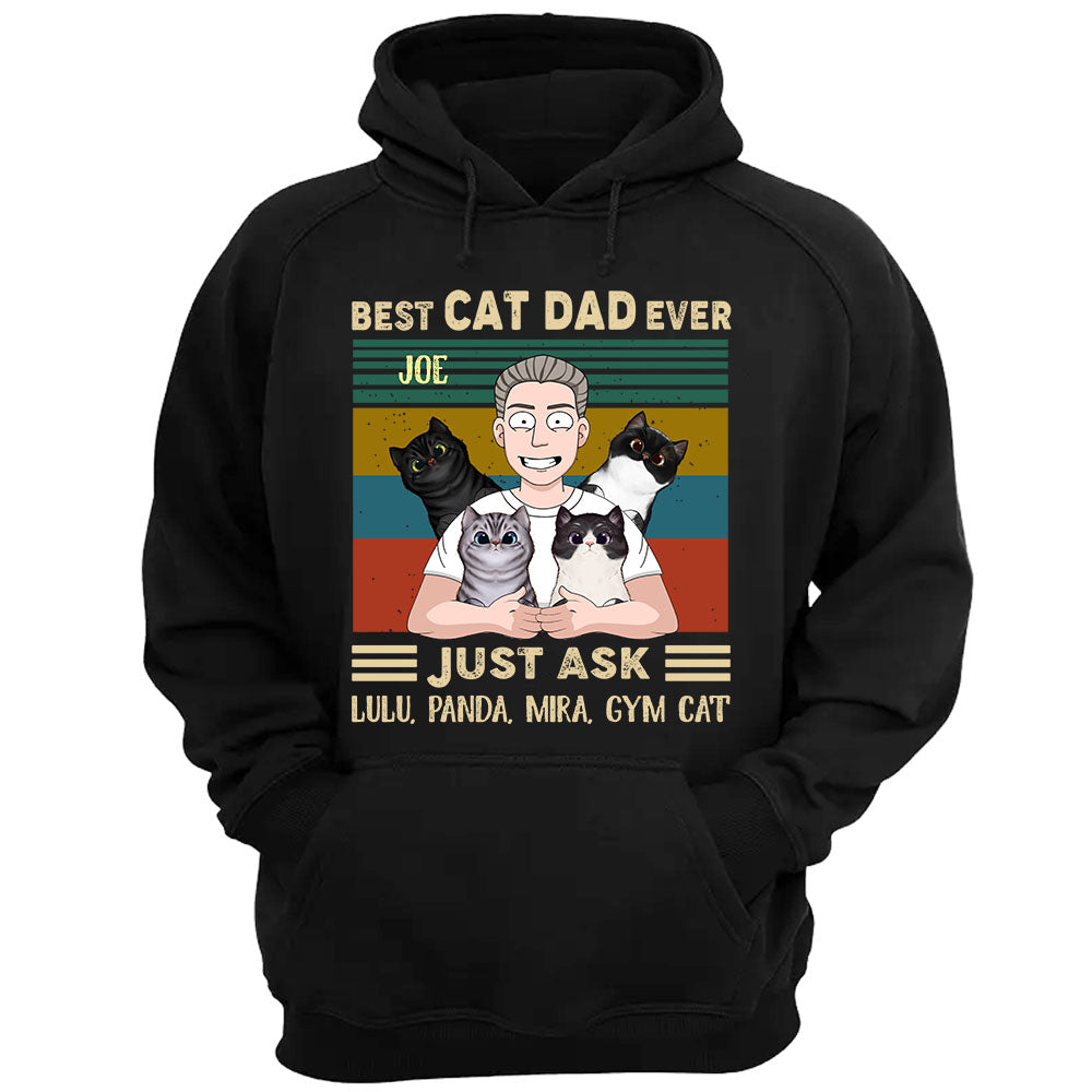 Personalized Best Cat Dad Ever Just Ask T Shirt Funny Cat Dad With Cat Shirt Gift For Cat Dat Cat Lover