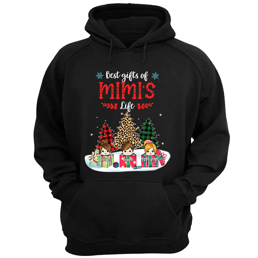 Best Gifts Of Grandma's Life Tree Leopard Shirt, Grandma Nana Mimi Christmas Shirt, Custom Grandma With Grandkids Name Shirt