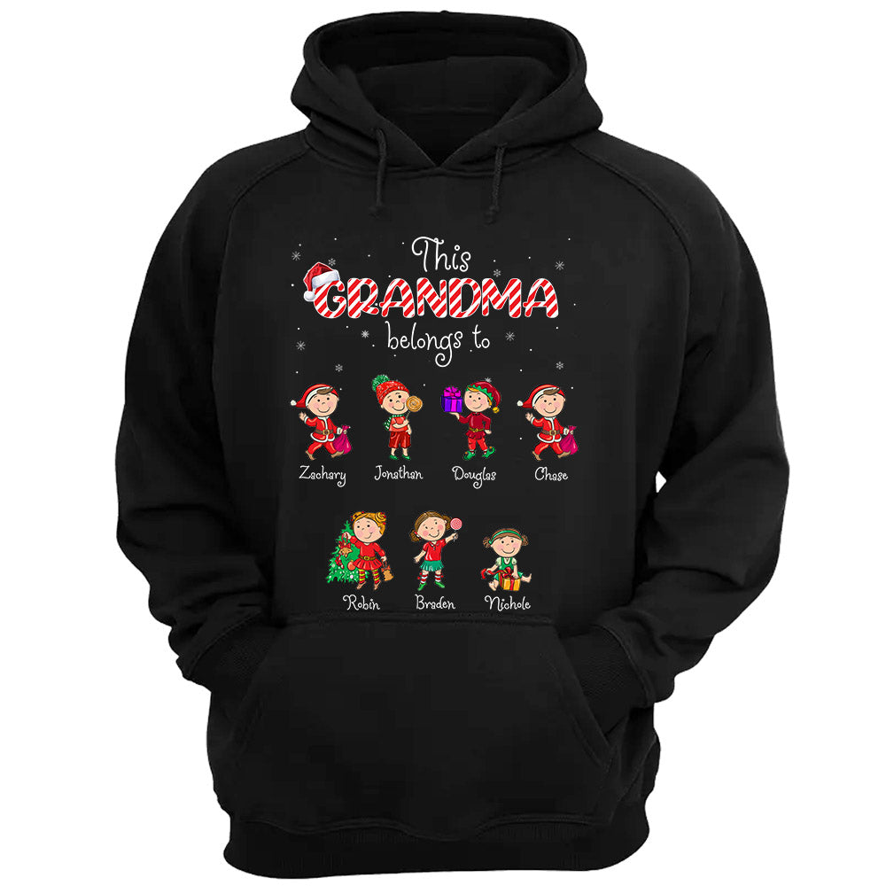 Personalized This Grandma Belongs To Custom Grandkids Name Christmas Shirt For Grandma