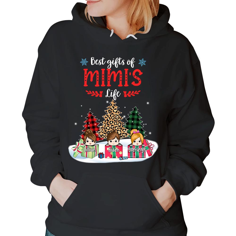 Best Gifts Of Grandma's Life Tree Leopard Shirt, Grandma Nana Mimi Christmas Shirt, Custom Grandma With Grandkids Name Shirt