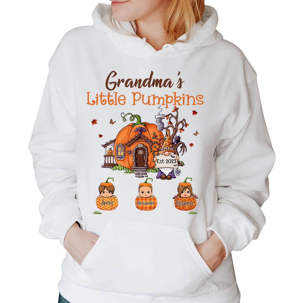 Grandma's Little Pumpkins Shirt - Grandma Halloween Custom Shirt Gift For Grandma