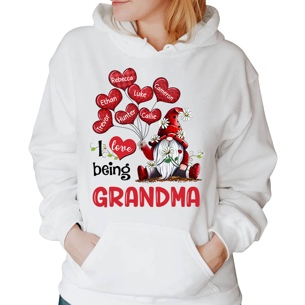 Personalized I Love Being Grandma Gnomes Balloons Shirt Gifts For Grandma