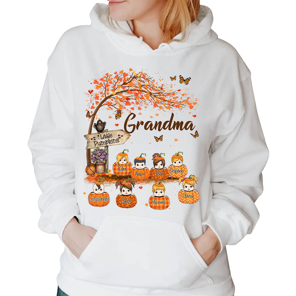 Personalized Grandma's Little Pumpkin Autumn Shirt