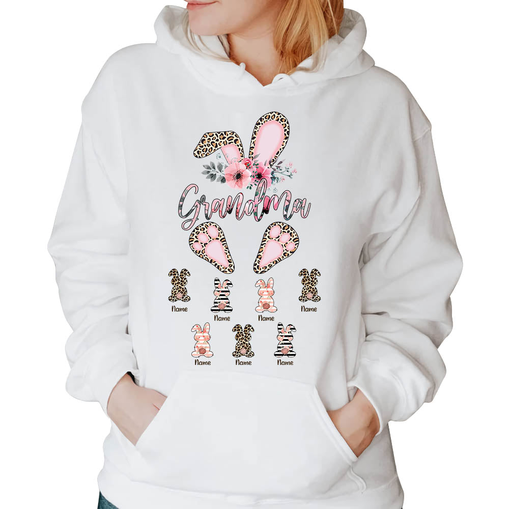 Grandma Easter With Little Bunnies Personalized Shirt For Grandmas