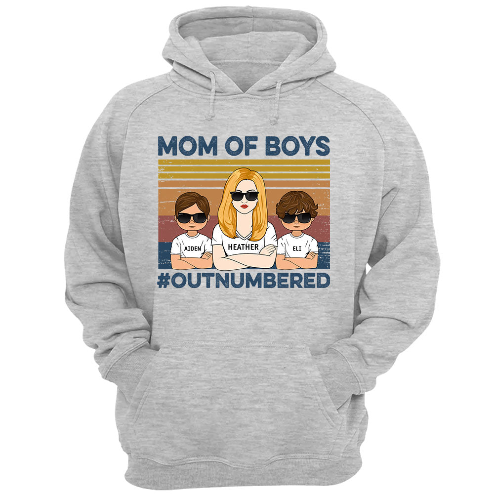 Mom Of Boys #Outnumbered Hashtag Custom Shirt Gift For Mother