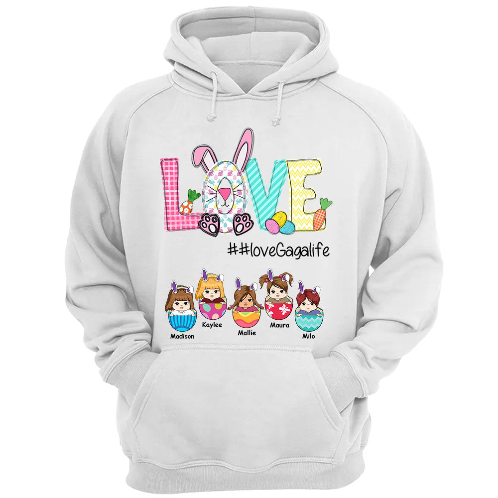 Personalized Love Grandmalife Bunny Easter Eggs Shirt For Grandma