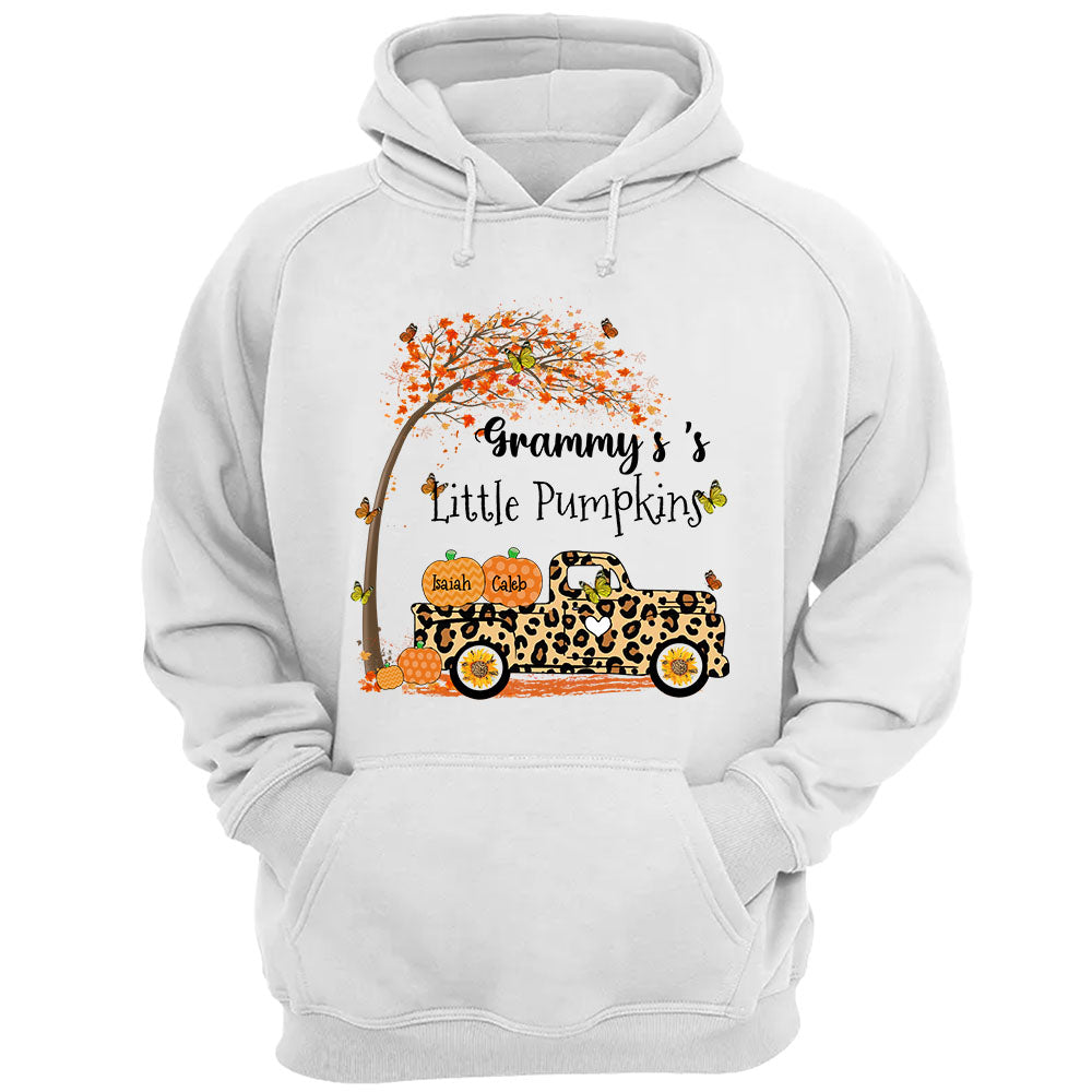 Nana's Little Pumpkins Truck Autumn Personalized Shirts - Custom Grandma Nickname With Grandkids Names Shirt