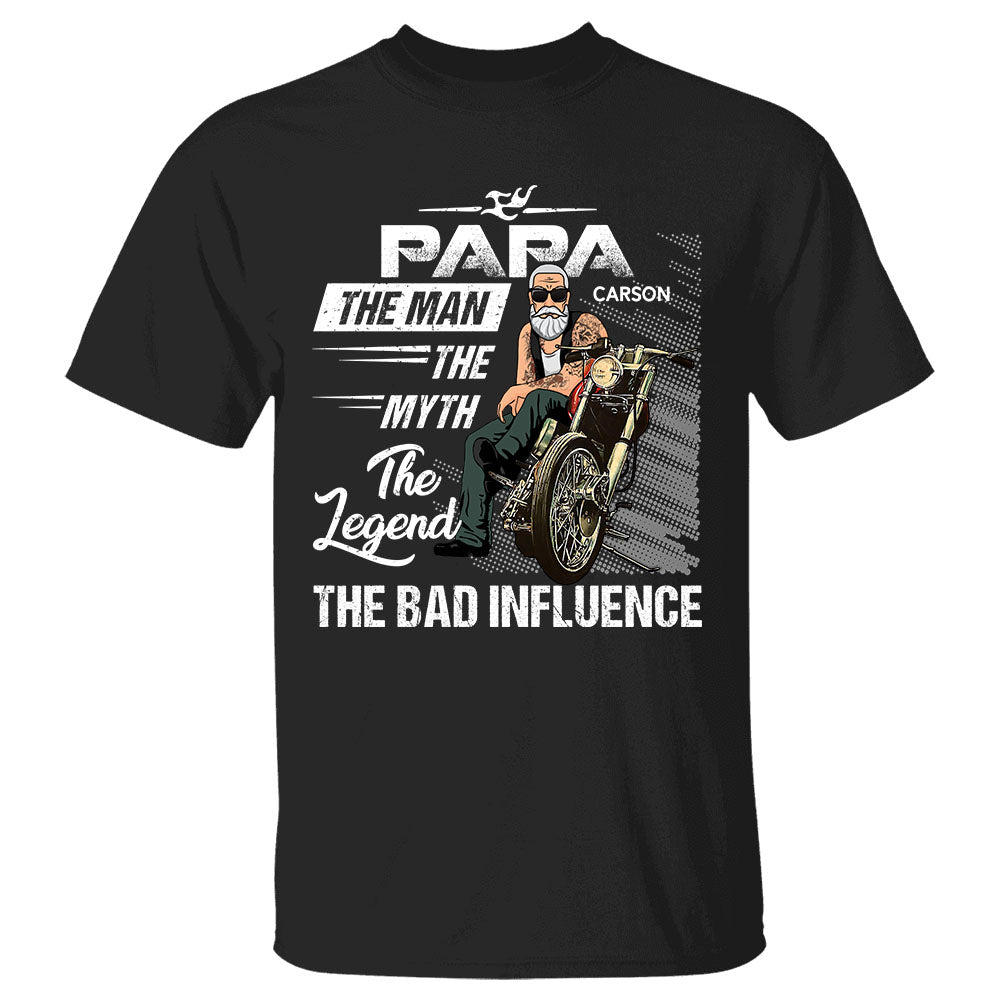 Papa The Man The Myth The Legend Biker Shirt For Grandpa