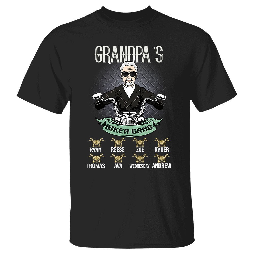 Grandpa's Biker Gang Personalized Shirt Gift For Biker Papa