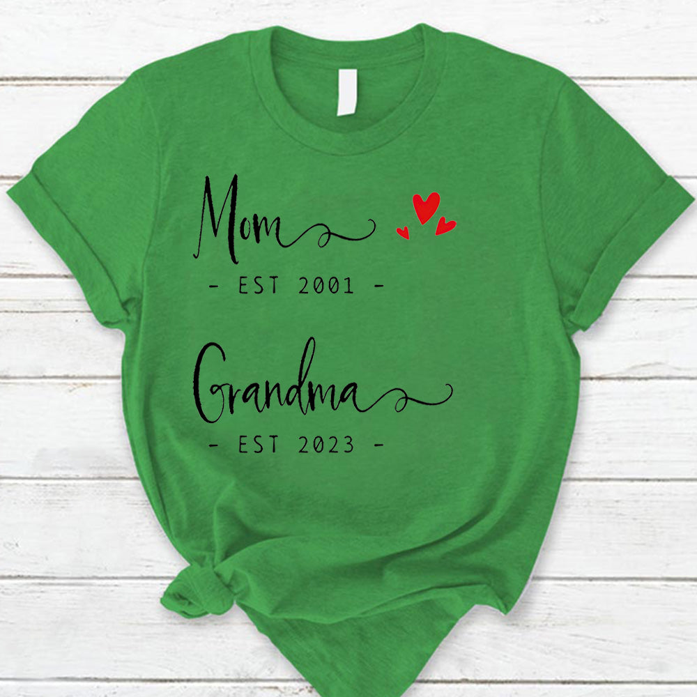 Personalized Mom Est Grandma Est Shirt Shirt Proud Grandma Shirt Gift For Mom Grandma