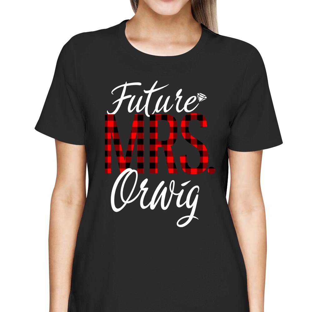 Future Mrs Last Name Relaxed Boyfriend Shirt Personalized Last Name Boyfriend Buffalo Plaid Shirt Gift For Girlfriend