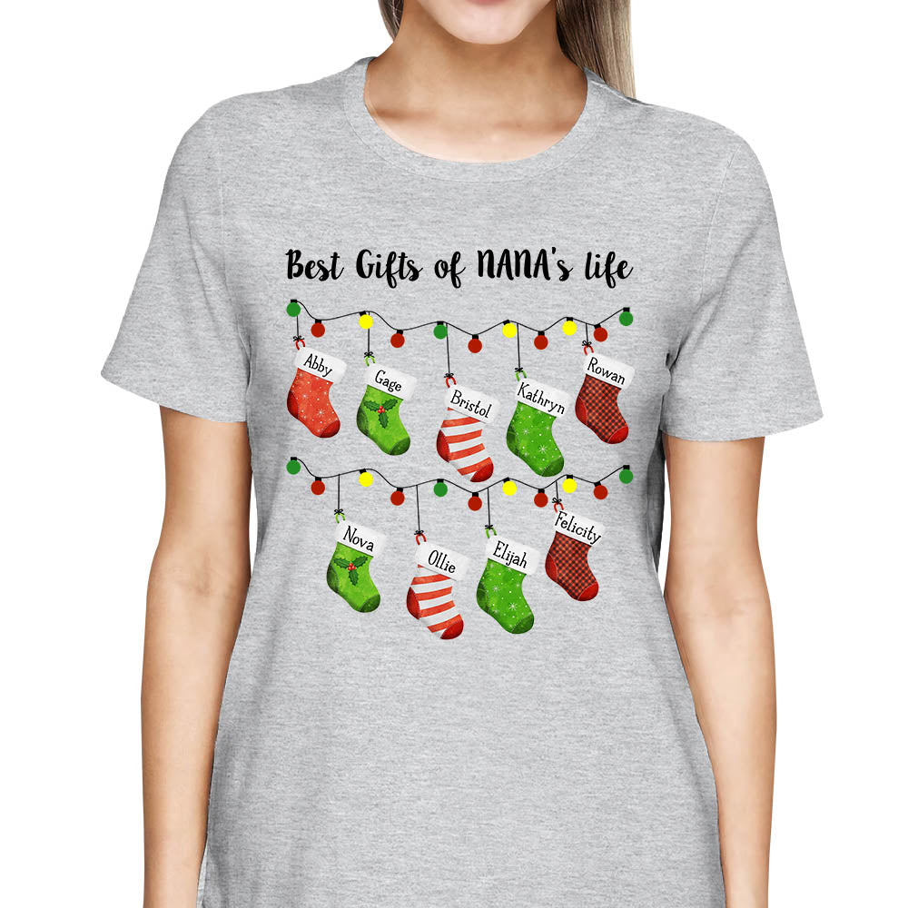 Personalized Best Gifts Of Nana's Life Christmas Shirts For Grandma, For Nana, For Mom