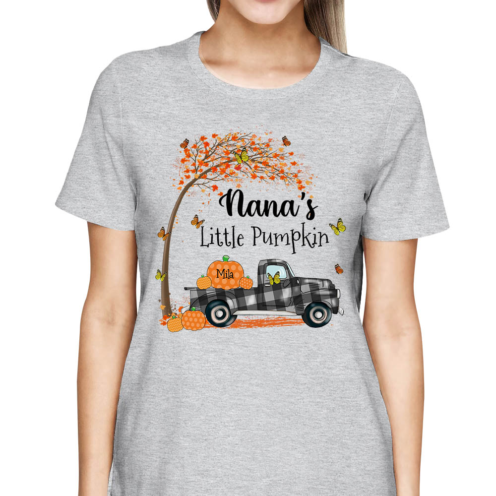Grandmas Little Pumpkins Personalized Shirt Gift For Grandma Custom Names Shirt