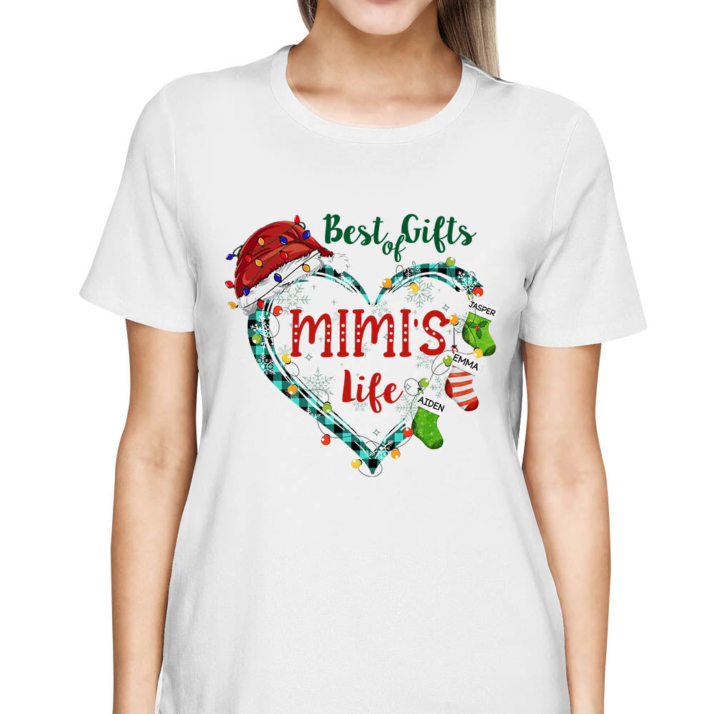 Personalized Best Gifts Of Nana's Life Heart Christmas Shirt, Funny Grandma Nana Christmas Shirt