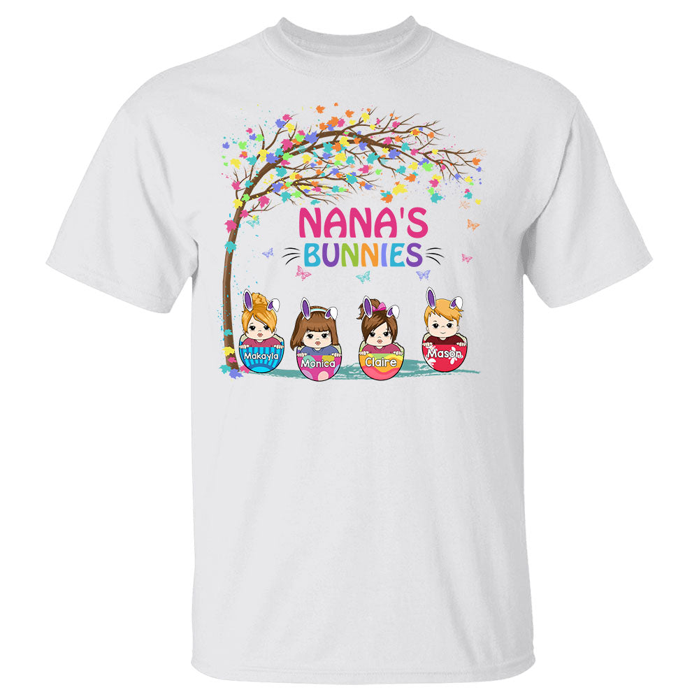 Grandma's Bunnies Easter Eggs Easter's Day Personalized Shirt For Grandma