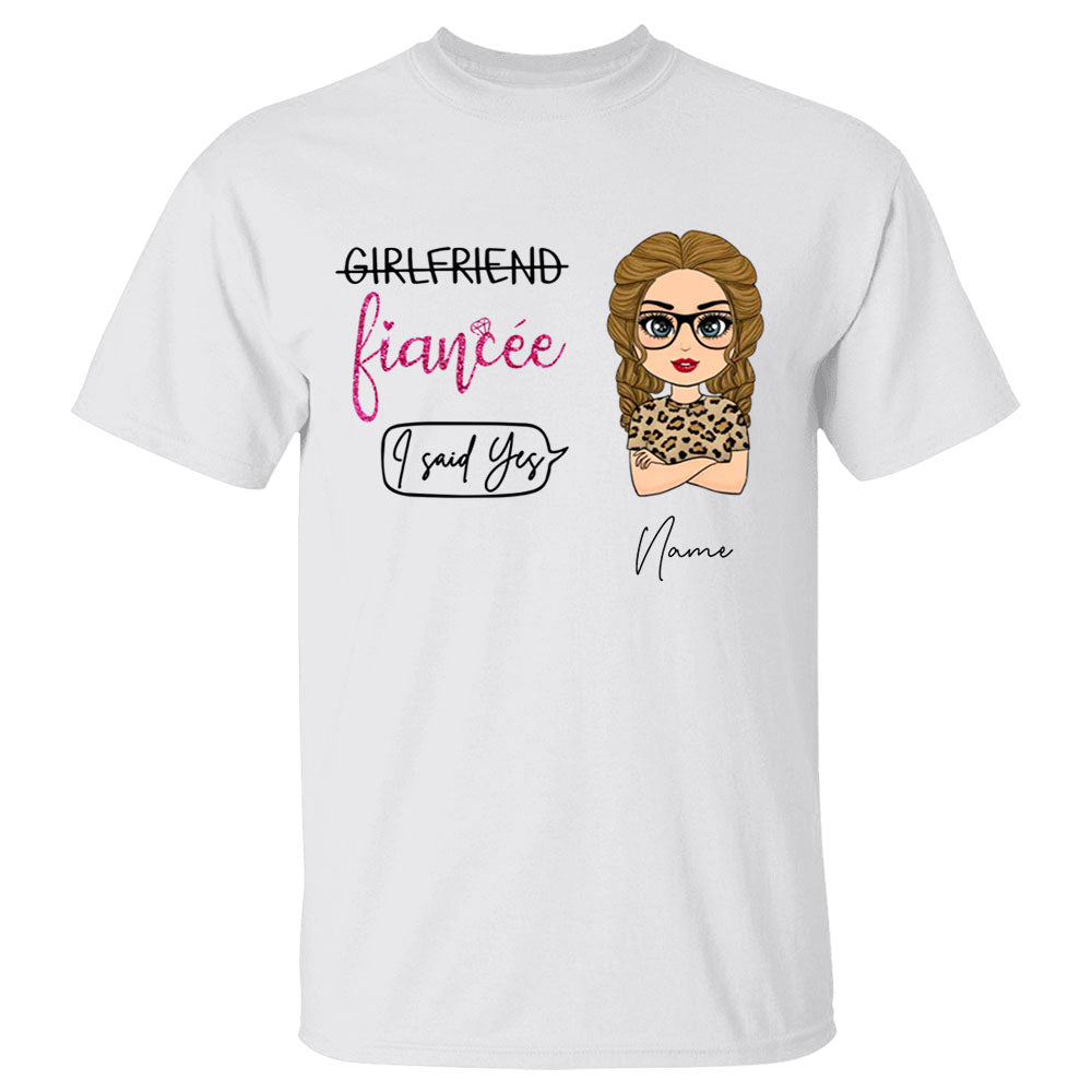 Boyfriend Girlfriend Fiancée - Personalized Shirt Engagement Announcement Gift