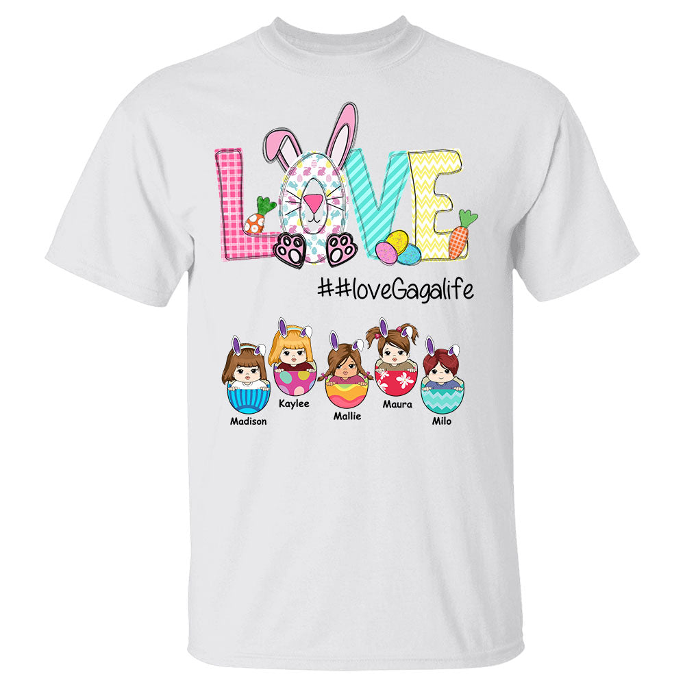 Personalized Love Grandmalife Bunny Easter Eggs Shirt For Grandma