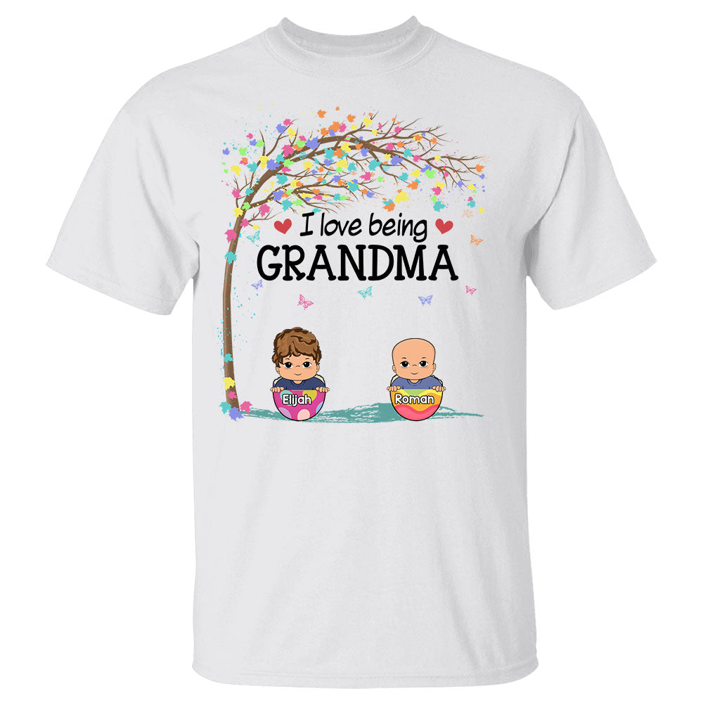 I Love Being Grandma Easter Eggs Easter's Day Personalized Shirt For Grandma