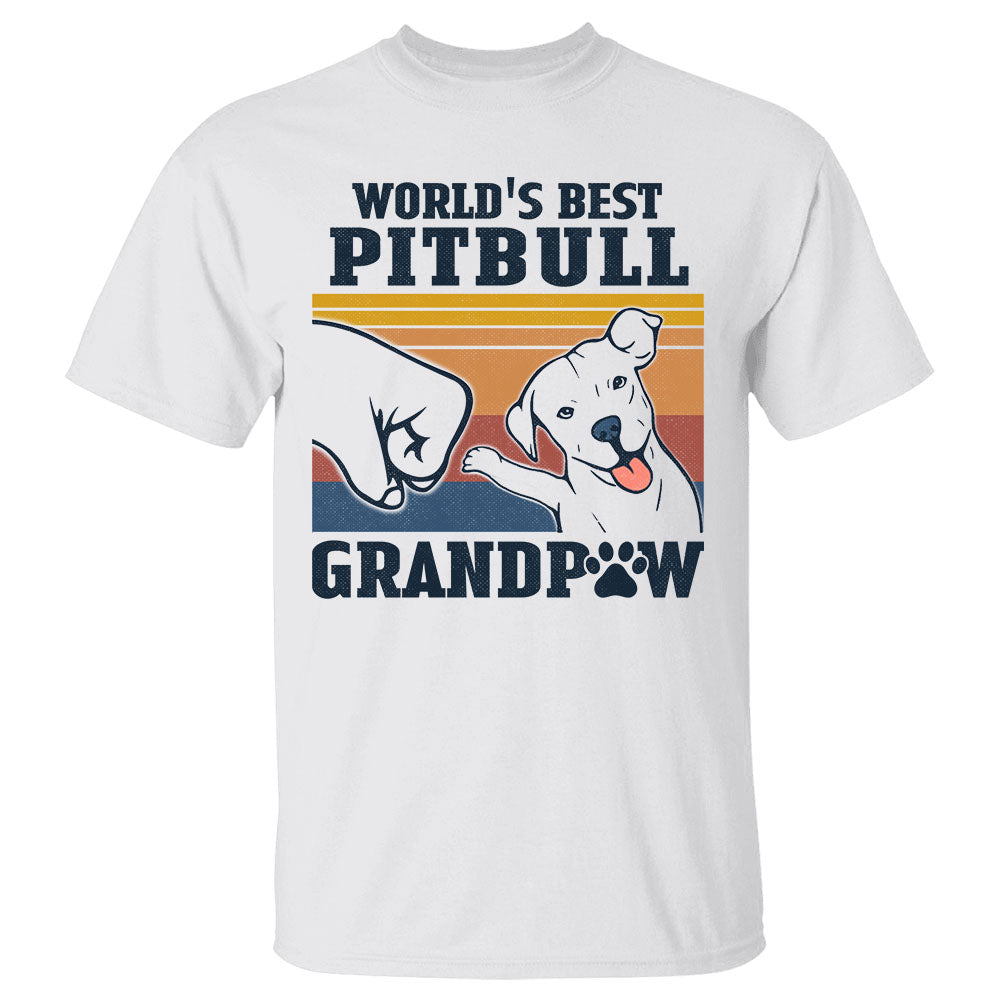 World's Best Pitbull Grandpaw Shirts Gift For Pitbull Grandpa