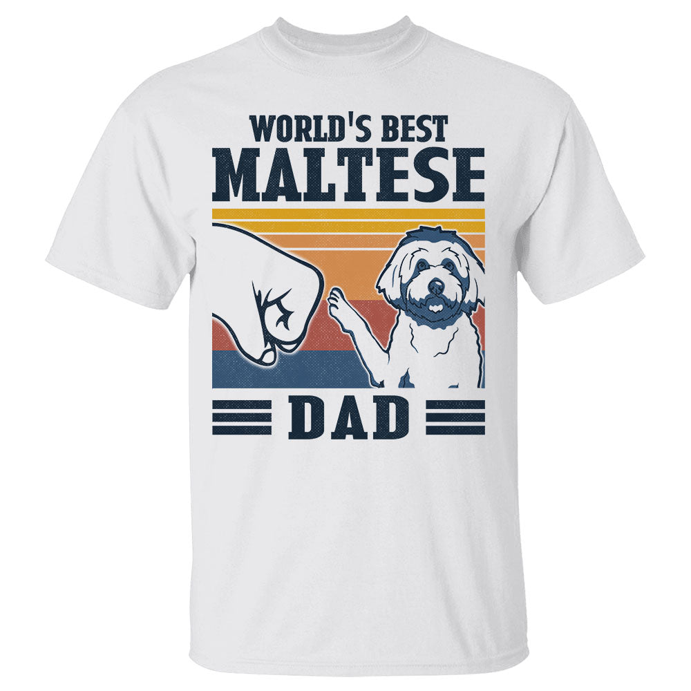 World's Best Maltese Dad Shirt Gift For Dog Dad