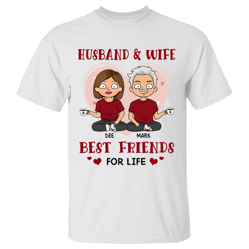 Personalized Husband And Wife Best Friends For Life Shirts For Couple - Valentines Day Gift For Her Him Wife Husband