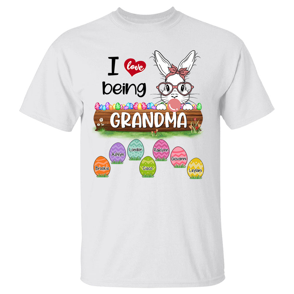 I Love Being Grandma Easter Day Bunny Custom Shirt Gift For Grandma