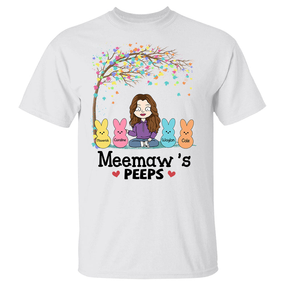 Grandma's Peeps Grandma With Her Little Peeps Easter's Day Personalized Shirt For Grandma