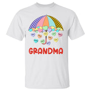 Grandma's Sweethearts Umbrella Colorful Hearts Candy Personalized Shirt For Nana