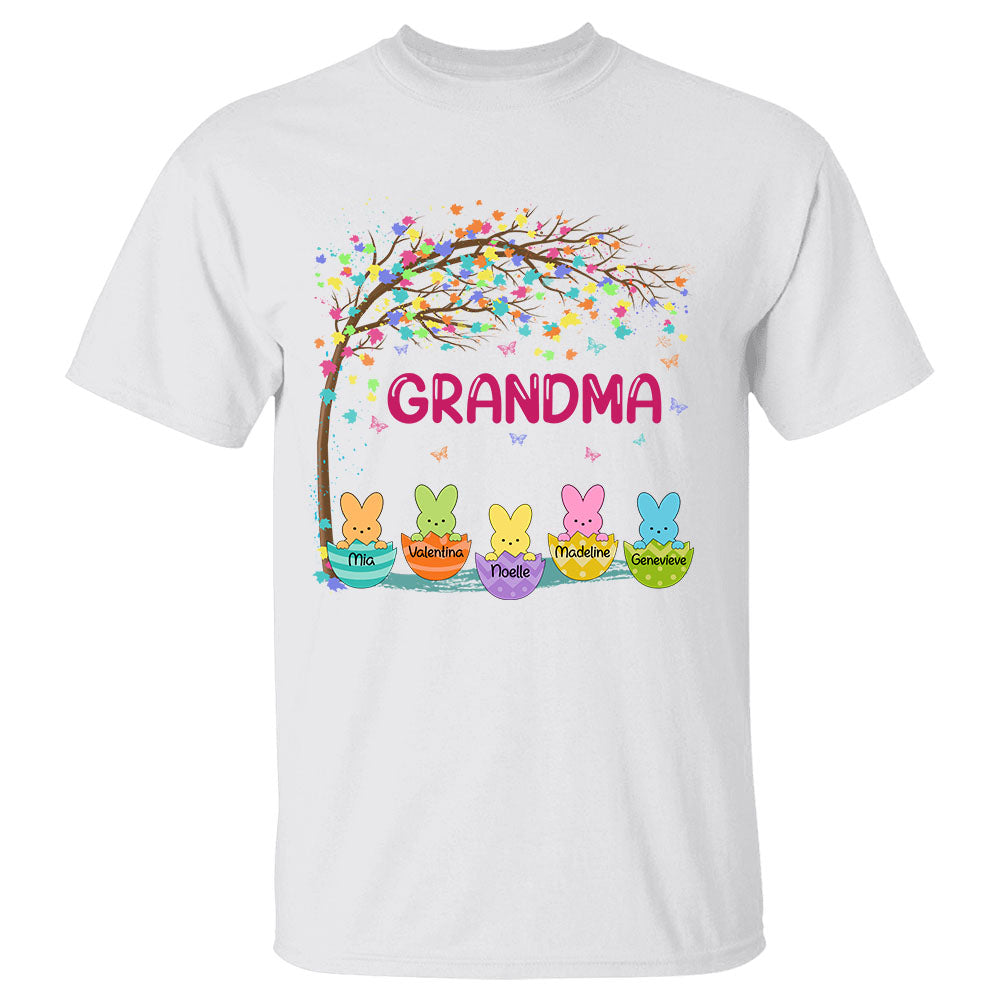 Grandma Peeps Cracked Eggs Personalized Easter Shirt For Grandma