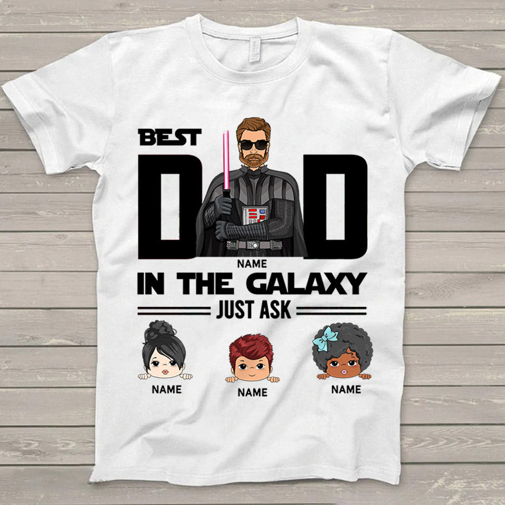 Custom Best Dad in the Galaxy T-Shirt - Unique Father's Day Present