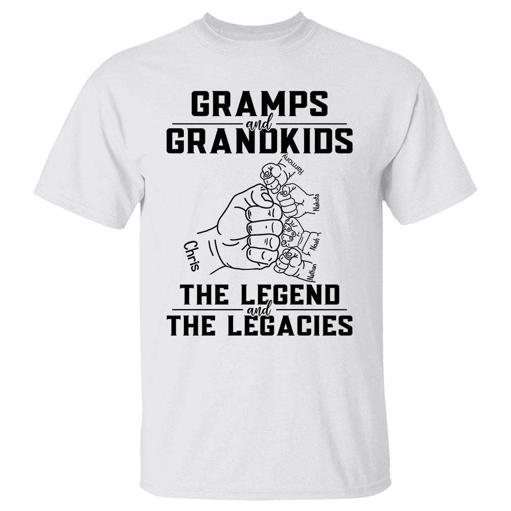 Personalized Grandpa And Grandkids The Legend And The Legacy T-Shirt For Grandpa
