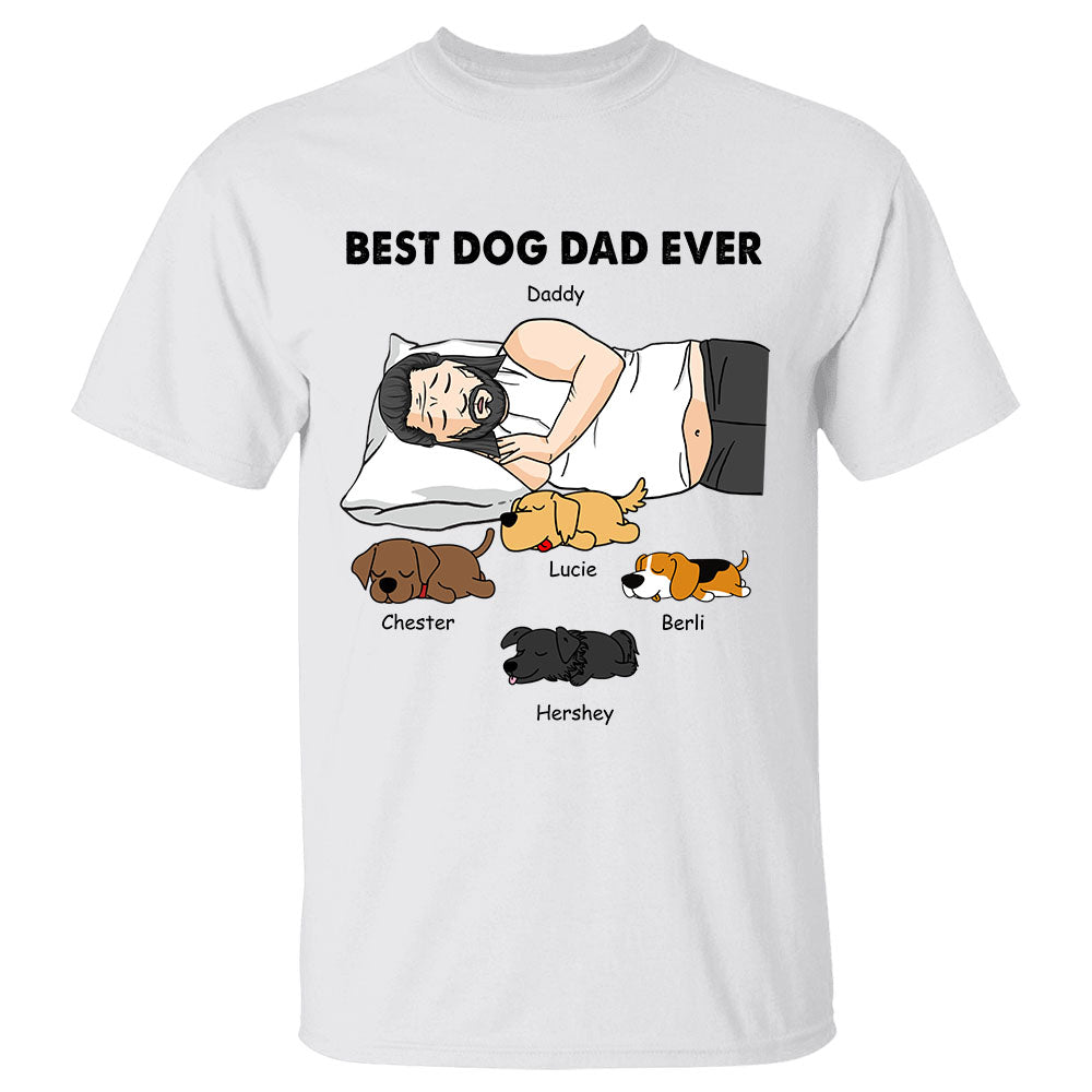 Personalized Dog Best Dog Dad Ever Dad Bod Sleeping With Dog Shirt Funny Dog Dad Shirt Gift For Dog Dad